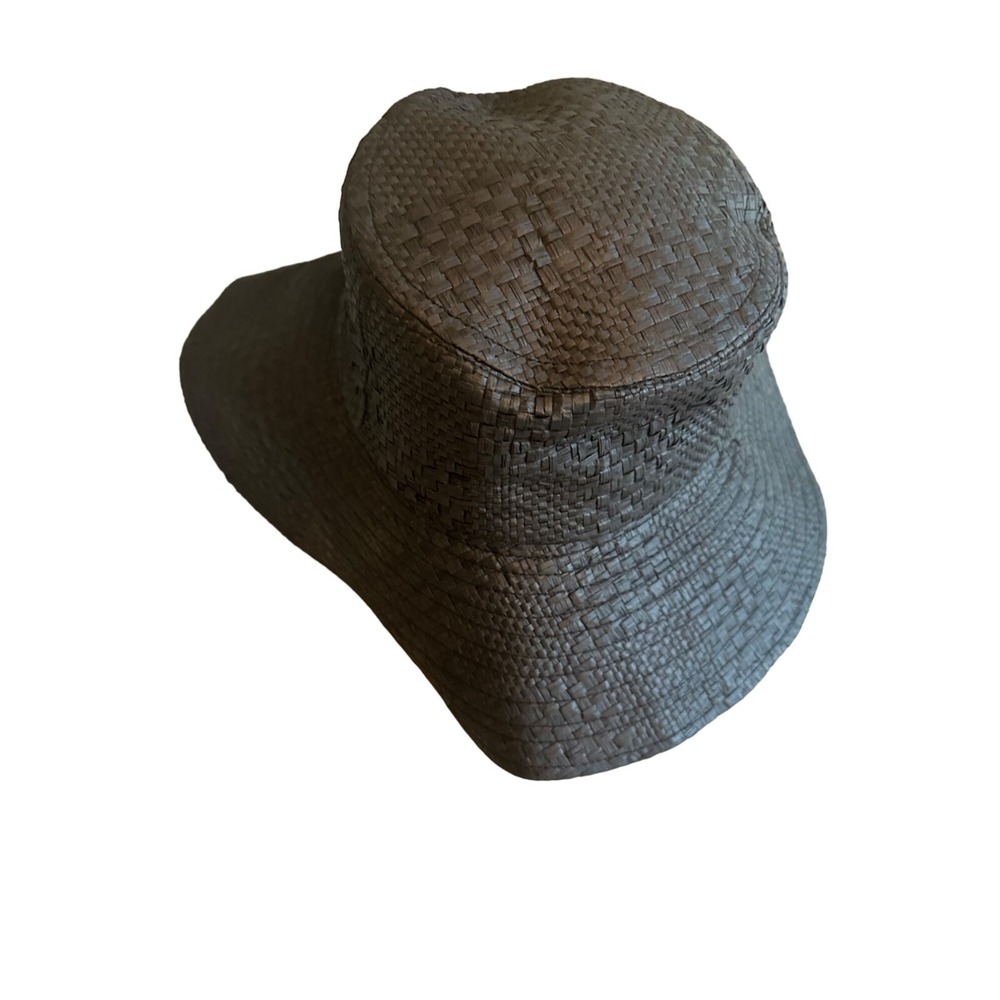 Four‎ Buttons San Diego hat Company Black Woven Beach Sun Hat One Size